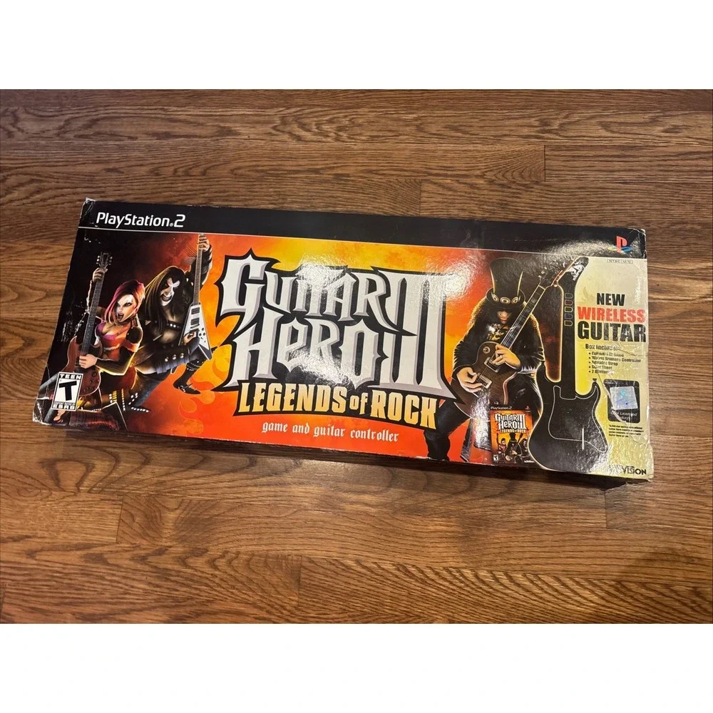 Guitar Hero III Legends of Rock Controller Sony PlayStation 2  W/ Dongle NO GAME